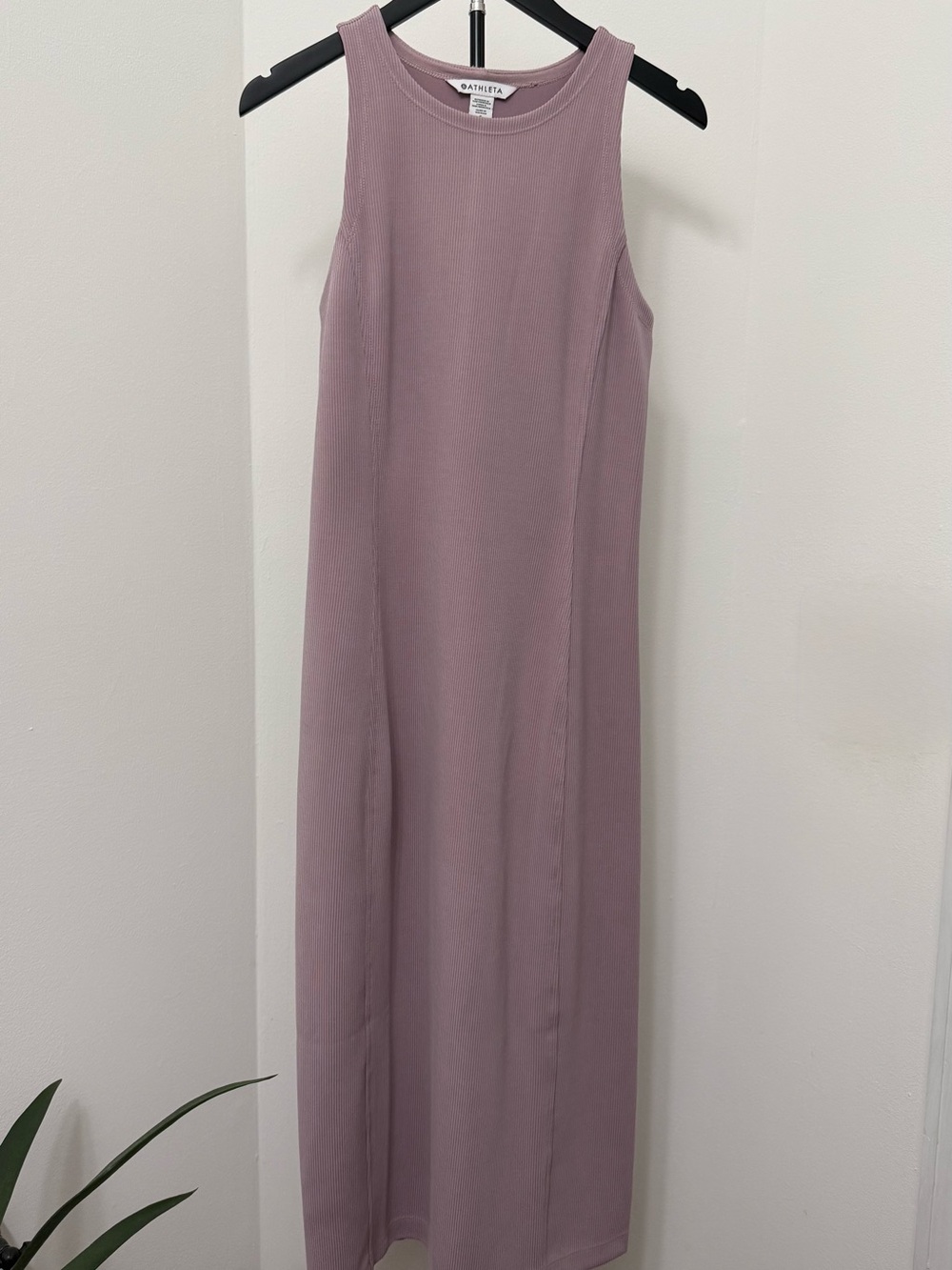 ATHLETA Mauve Sleeveless Ribbed Maxi Dress